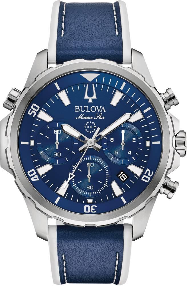 Bulova 96B287 Takvimli 43 mm Mavi Silikon Kordon Analog Kol Saati