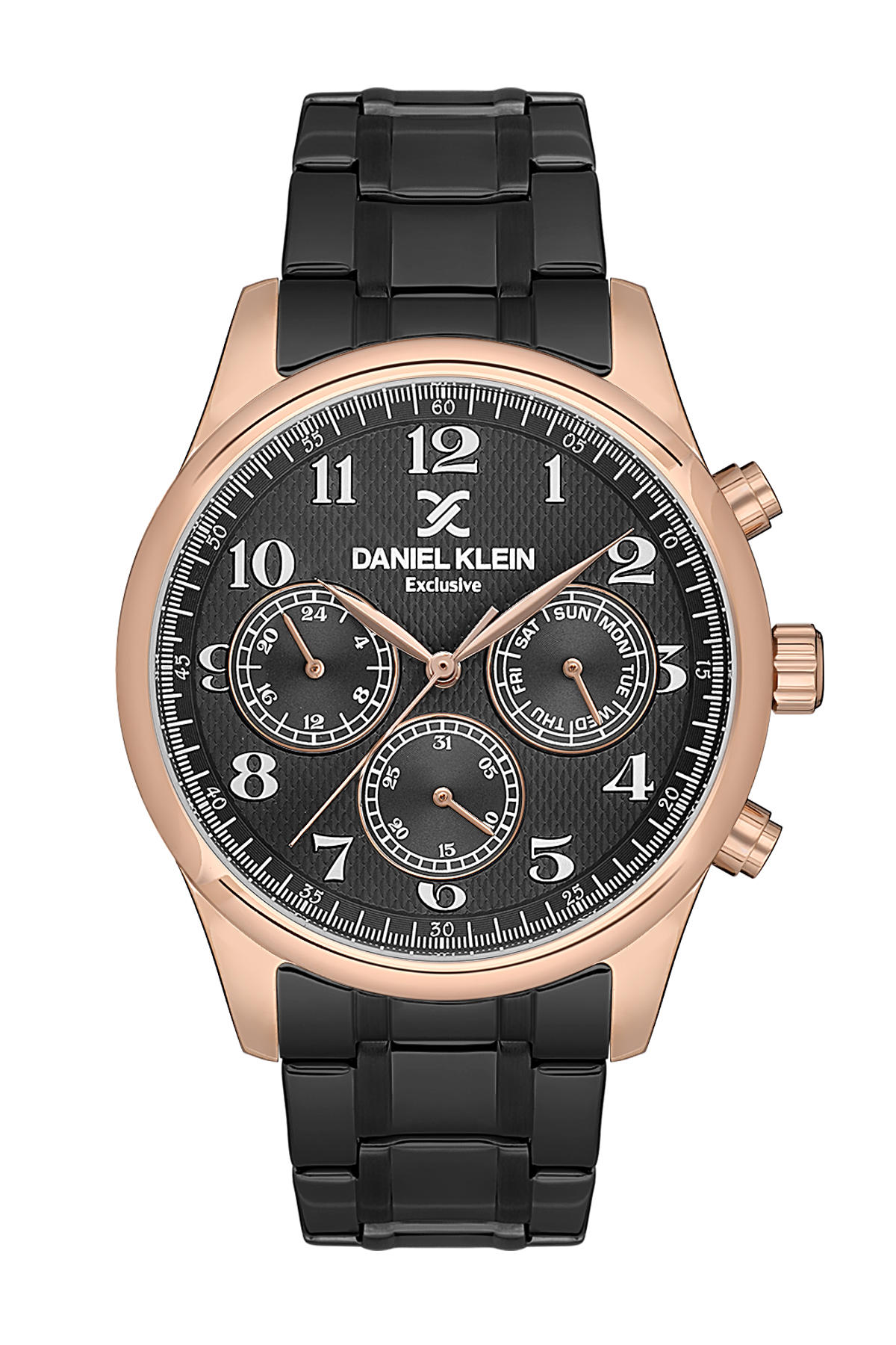 Daniel Klein DKE.1.10560.4 Takvimli 44 mm Siyah Metal Kordon Analog Kol Saati