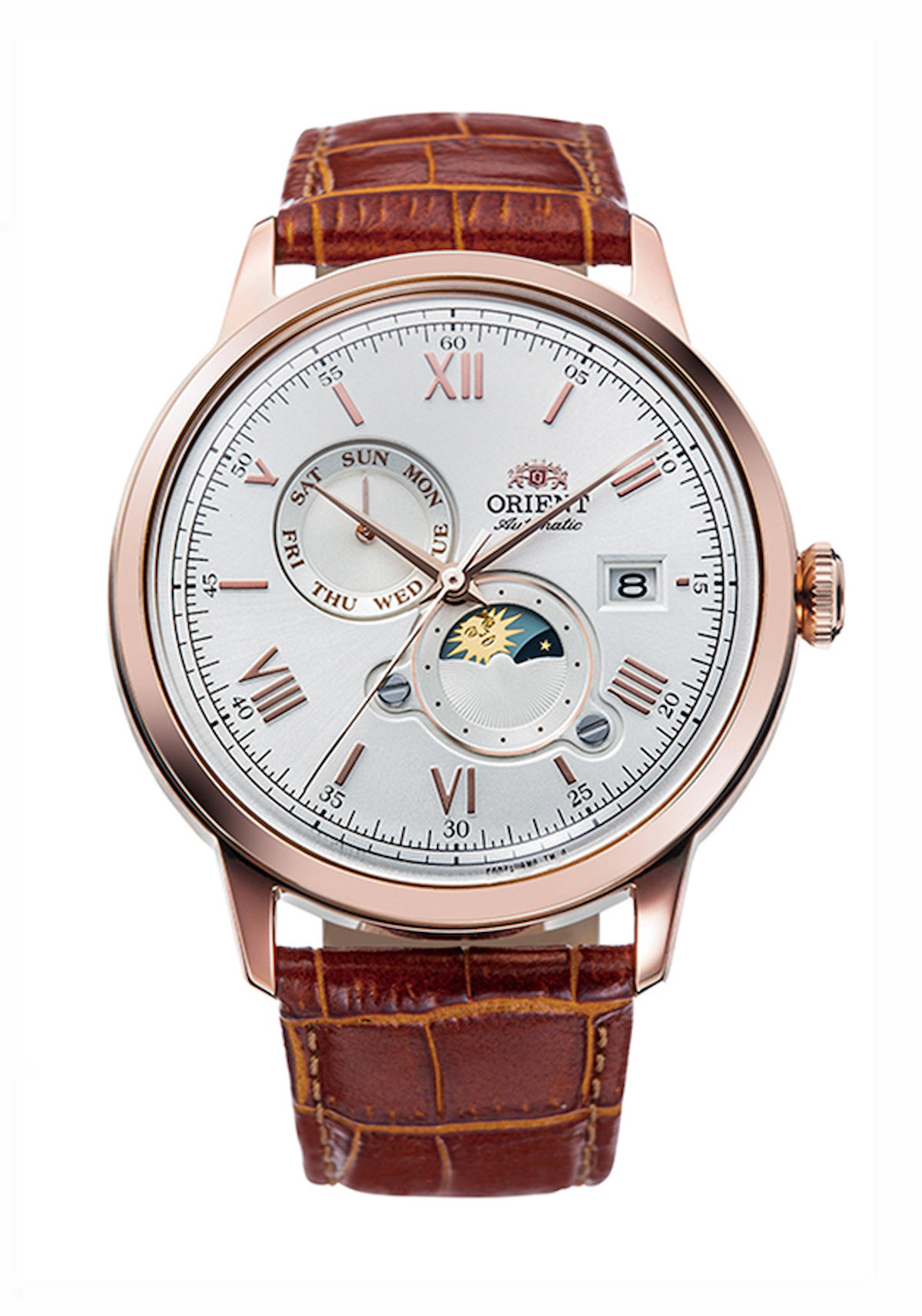 Orient RA-AK0801S10B Takvimli 42 mm Kahverengi Deri Kordon Analog Erkek Kol Saati