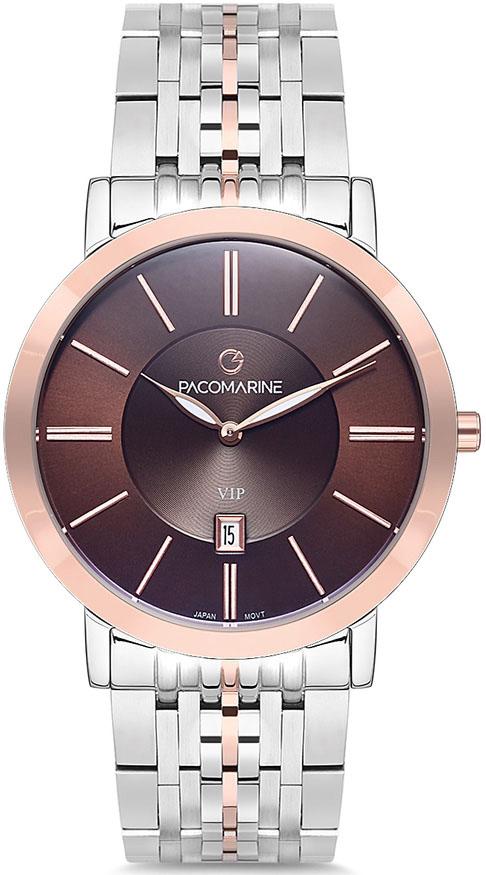 Pacomarine PM.88001.06 Takvimli 42 mm Çelik Kordon Analog Kol Saati