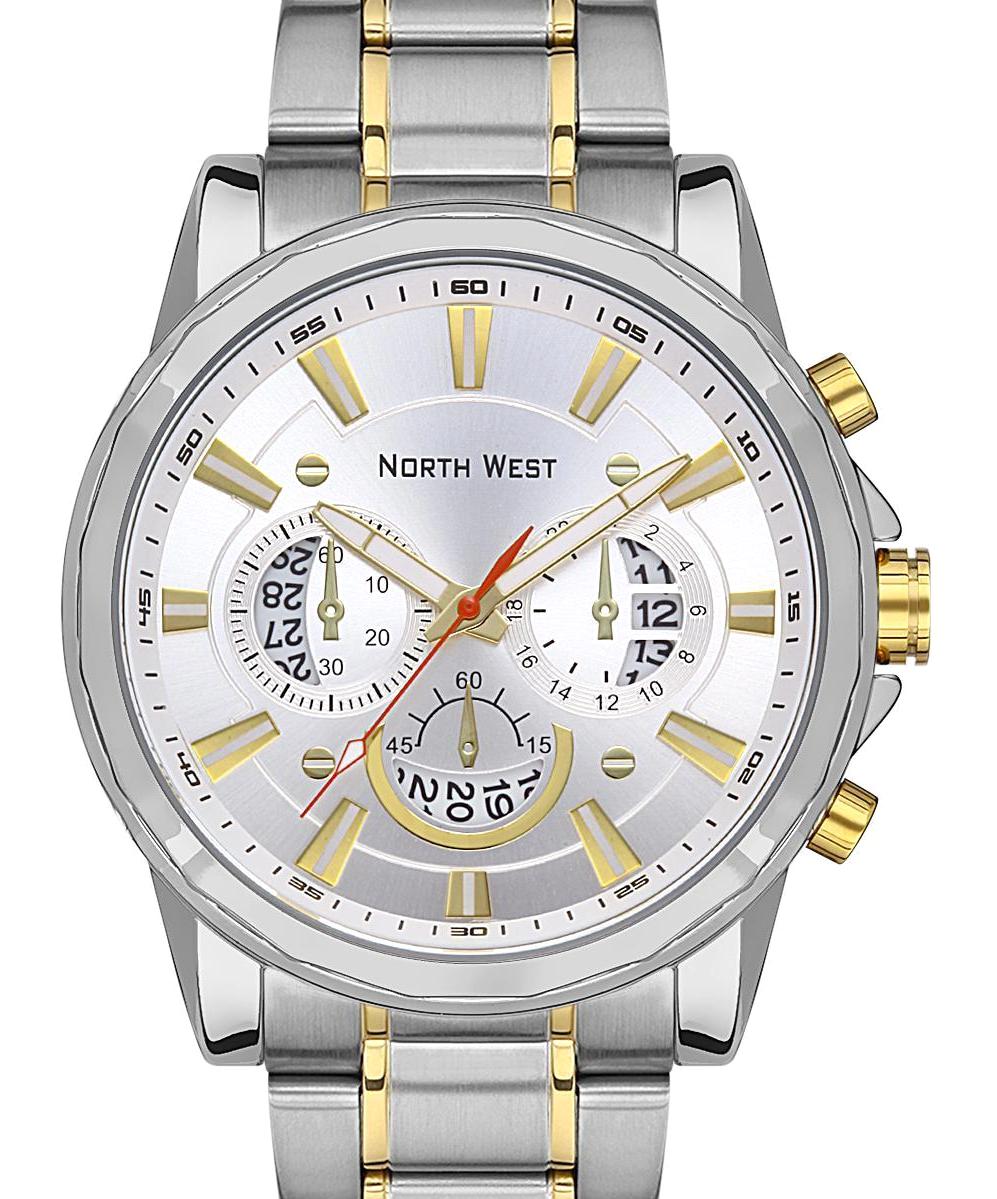 Northwest NW-2101-H Takvimli 45 mm Altın-Çelik Kordon Analog Kol Saati
