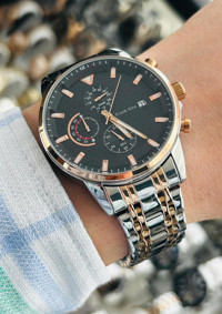 Frank Alex FA.G11516FM.02 Takvimli 43 mm Gri-Rose Gold Çelik Kordon Analog Erkek Kol Saati