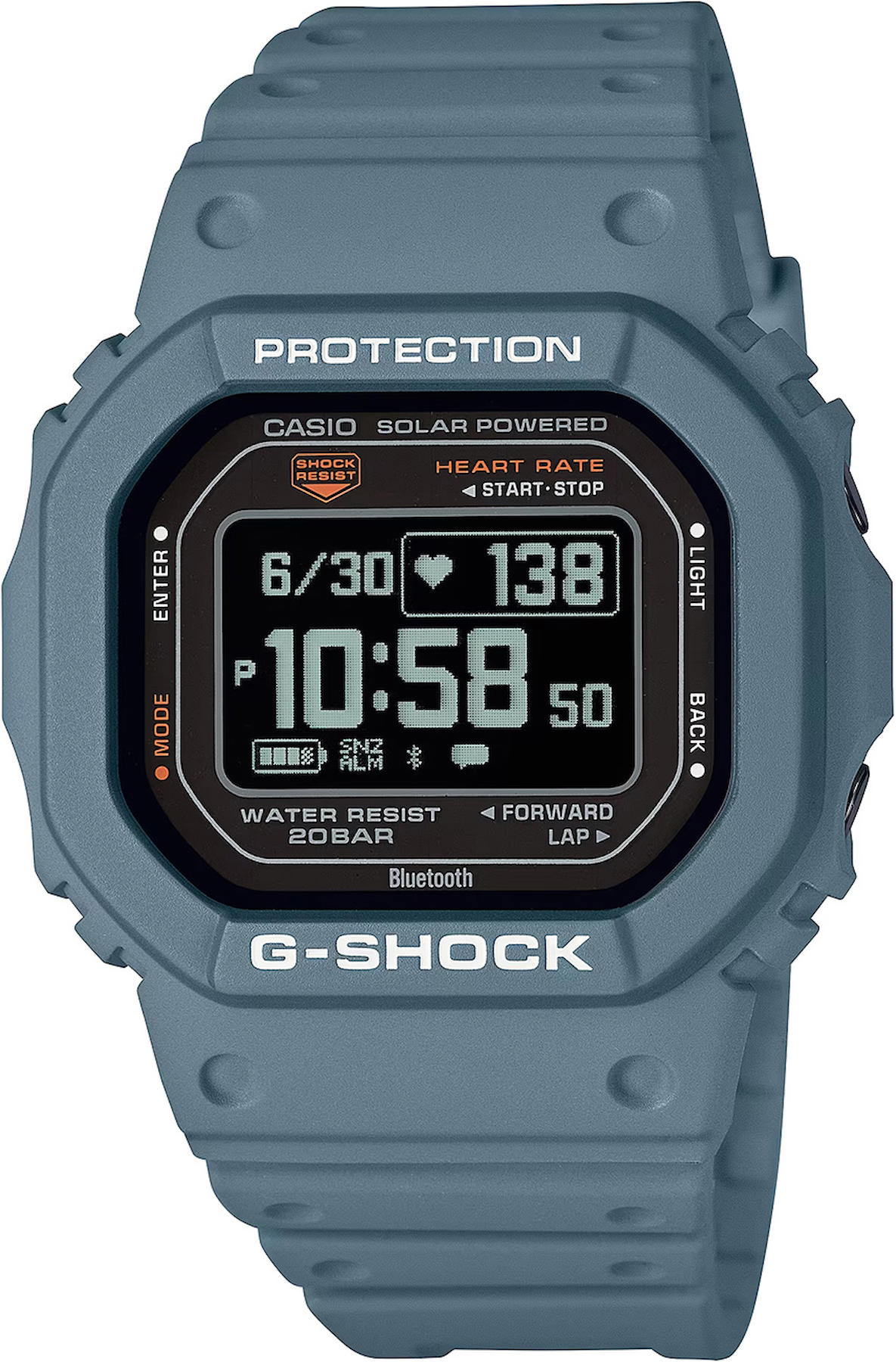 Casio DW-H5600-2D Takvimli 44 mm Mavi Silikon Kordon Dijital Kol Saati