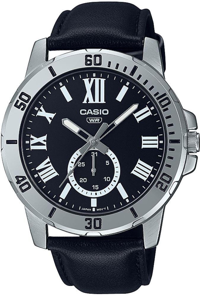 Casio MTP-VD200L-1B Takvimli 45 mm Siyah Deri Kordon Analog Kol Saati
