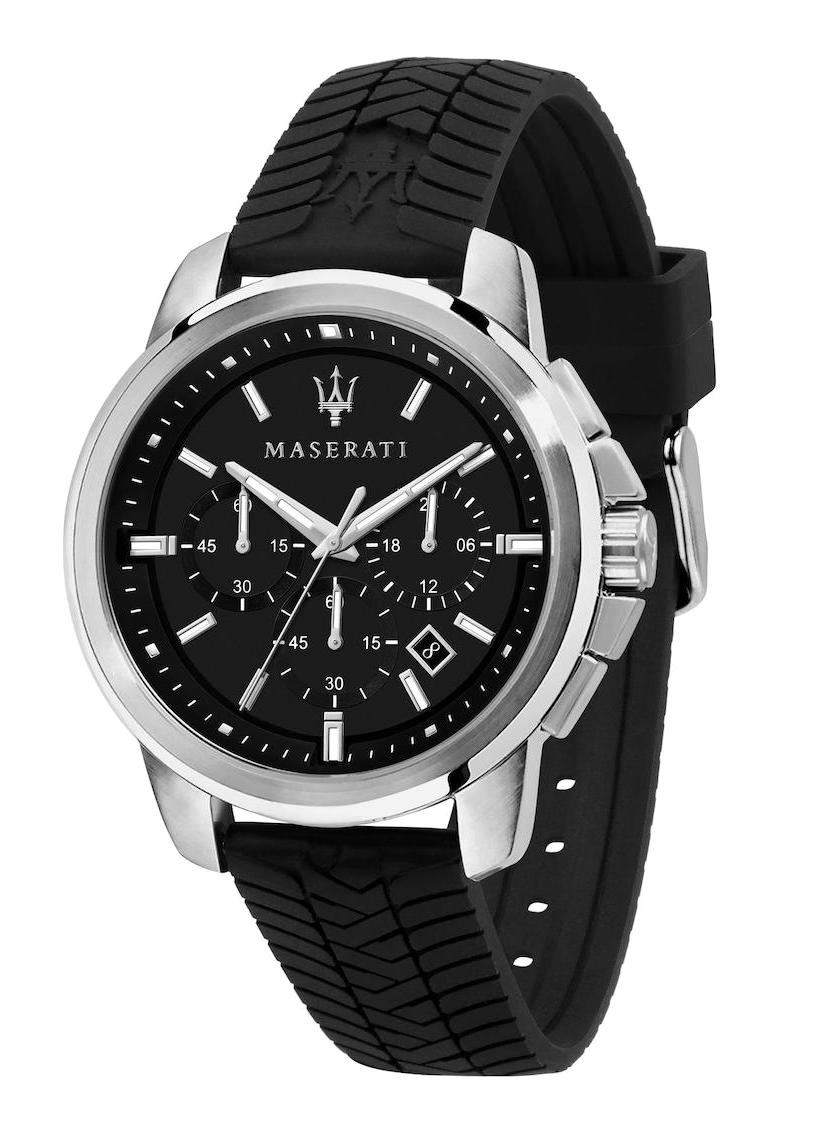 Maserati R8871621014 Takvimli 44 mm Siyah Silikon Kordon Analog Erkek Kol Saati