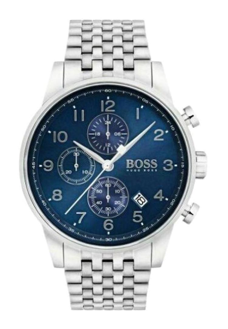 Hugo Boss HB1513498 Pusulalı Takvimli 44 mm Çelik Kordon Analog Erkek Kol Saati