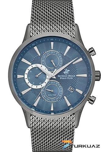 Beverly Hills Polo Club BP3002 Takvimli 41 mm Füme Çelik-Hasır Kordon Analog Erkek Kol Saati