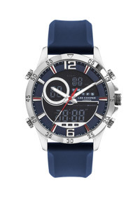 Lee Cooper LC07559.399 Takvimli 44 mm Lacivert Silikon Kordon Analog Erkek Kol Saati