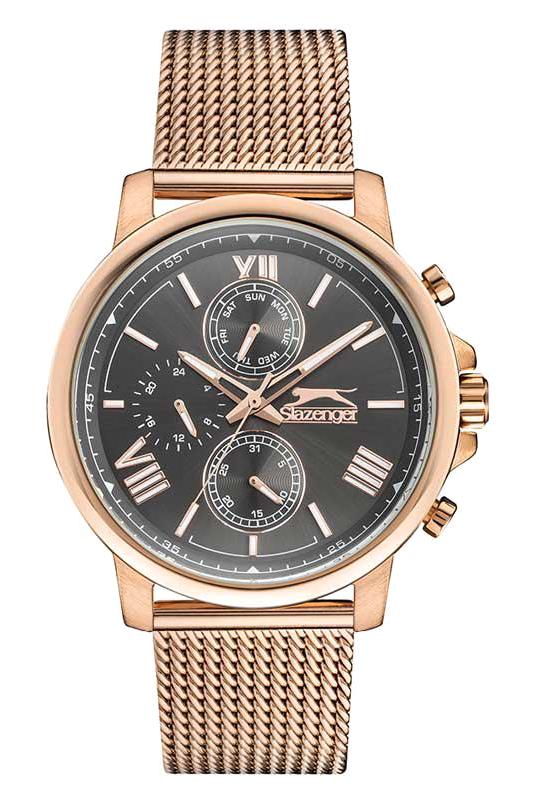 Slazenger SL.09.1859.2.04 Takvimli 45 mm Rose Gold Metal Kordon Analog Erkek Kol Saati