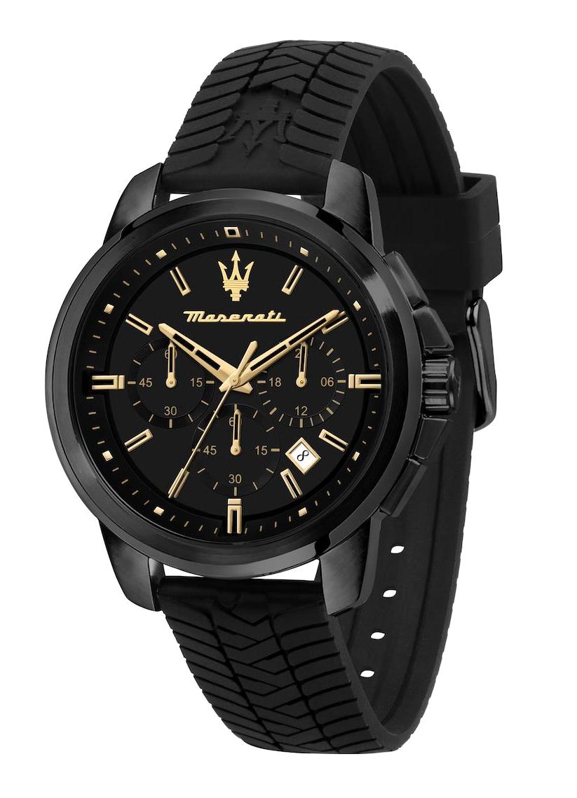 Maserati R8871621011 Takvimli 45 mm Siyah Silikon Kordon Analog Erkek Kol Saati