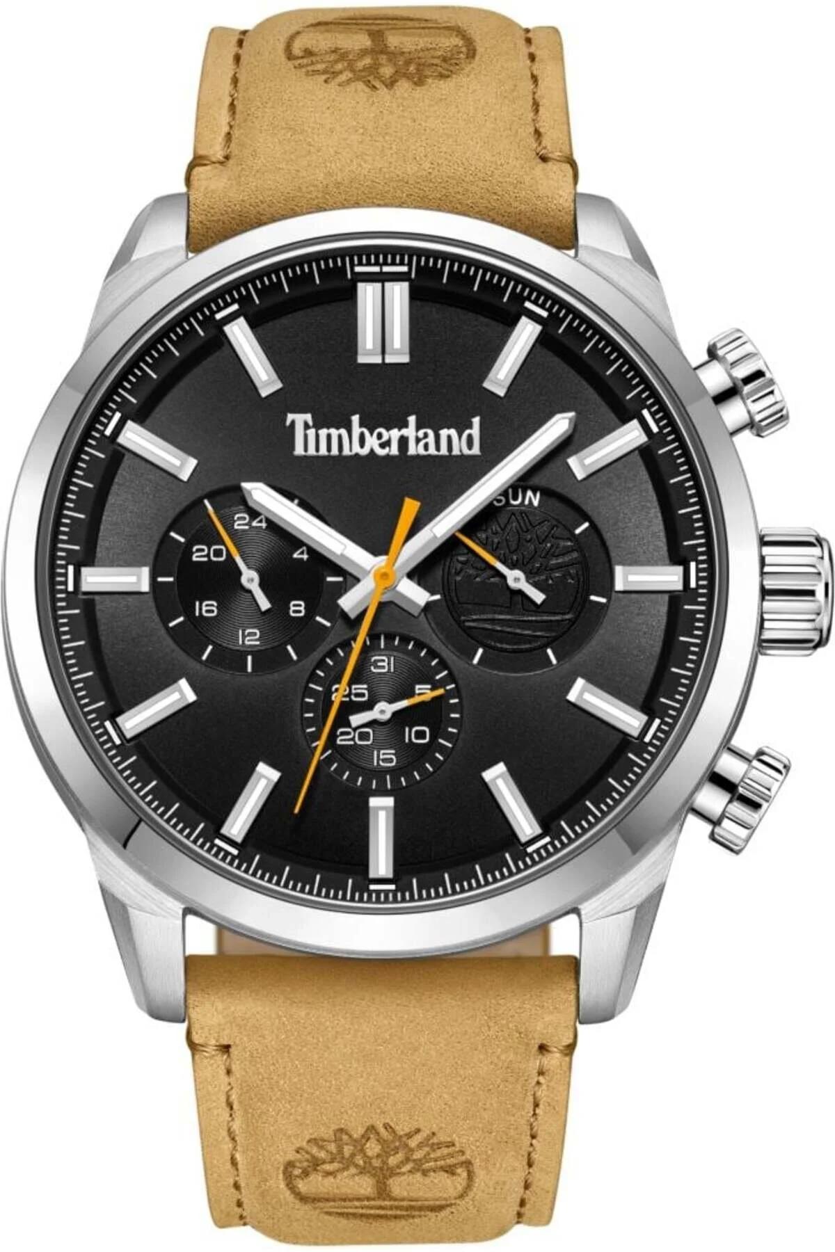 Timberland TDWGF0028701 Takvimli 44 mm Kahverengi Deri Kordon Analog Erkek Kol Saati