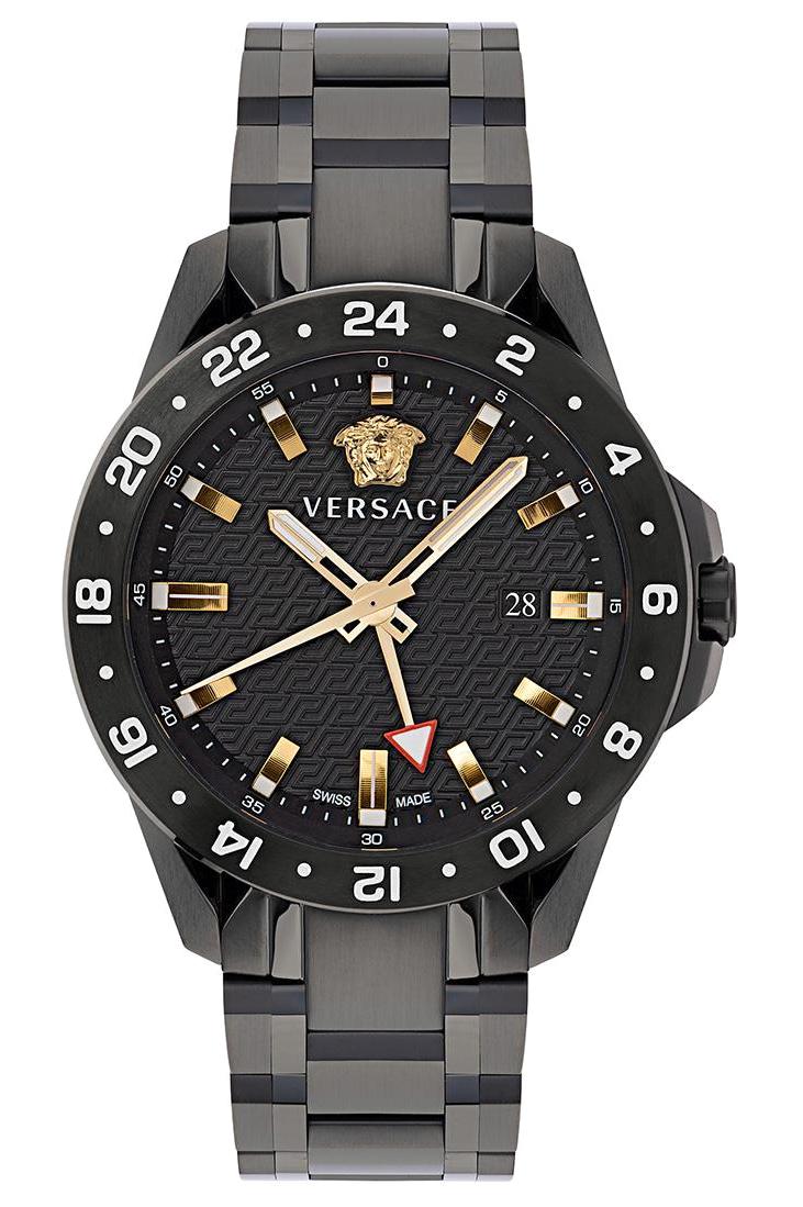 Versace VRSCVE2W00622 Takvimli 45 mm Siyah Çelik Kordon Analog Erkek Kol Saati