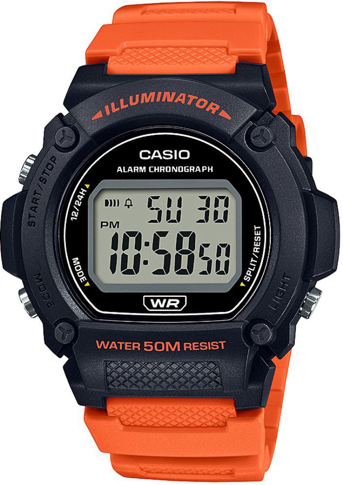 Casio W-219H-4AVDF Takvimli Turuncu Çelik Kordon Dijital Kol Saati