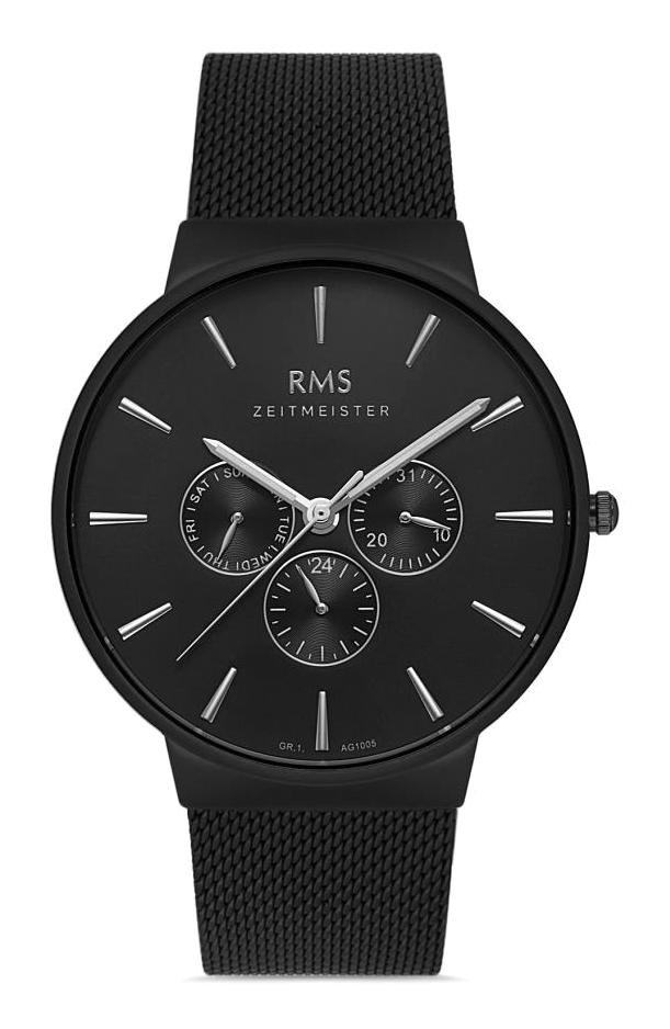 Grand Romanson RMS.1.AG1005.11 Takvimli 42 mm Siyah Çelik Kordon Analog Erkek Kol Saati