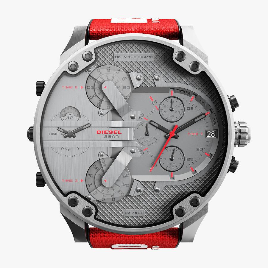 Diesel DZ7423 Takvimli 42 mm Kırmızı Deri Kordon Analog Erkek Kol Saati