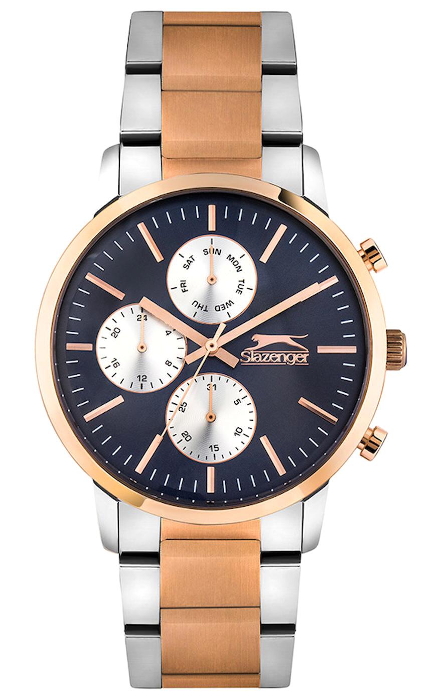 Slazenger SL.09.1733.2.02 Takvimli 43 mm Altın-Çelik Kordon Analog Erkek Kol Saati