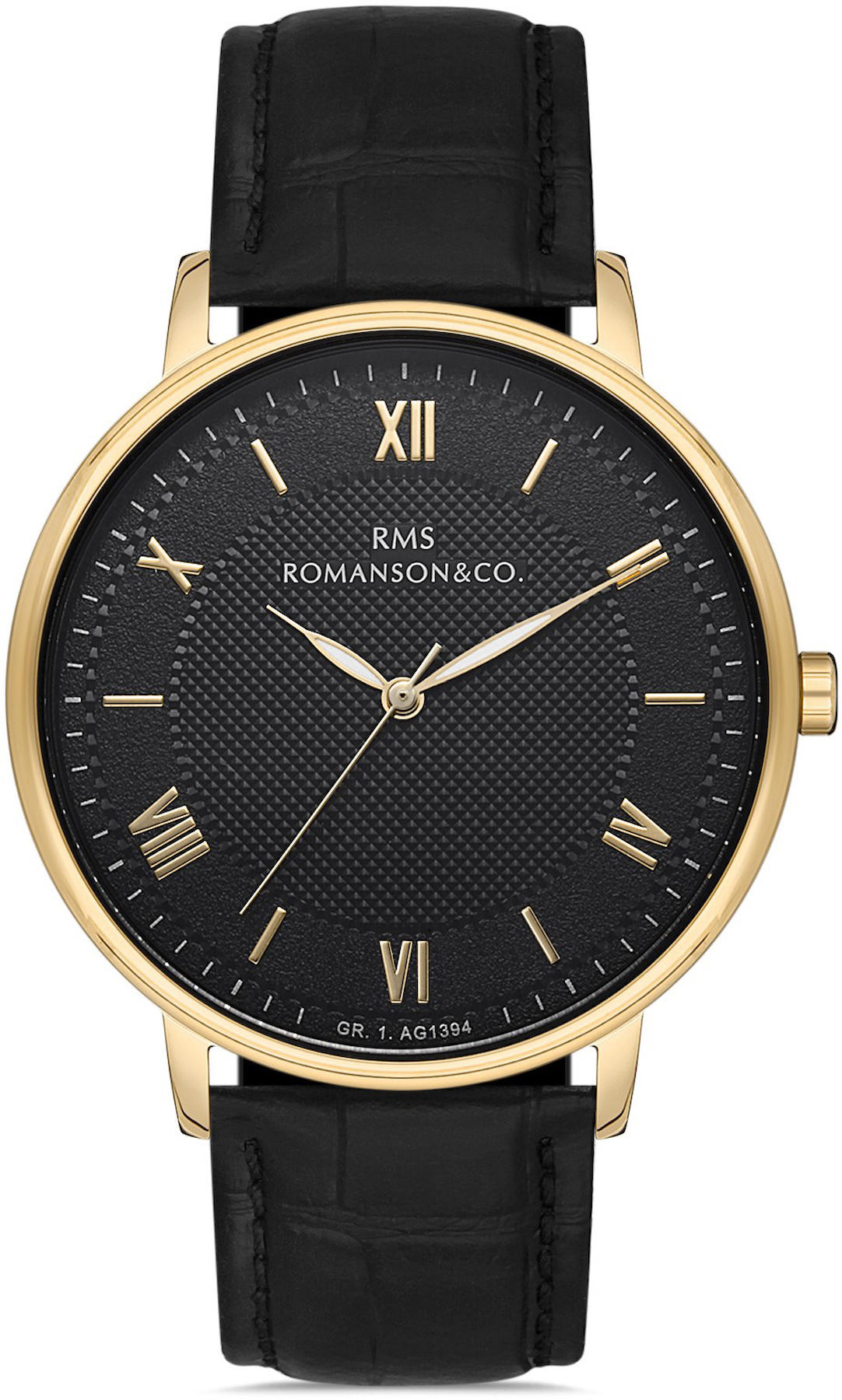 Romanson GR.1.AG1394.13 42 mm Siyah Deri Kordon Analog Kol Saati