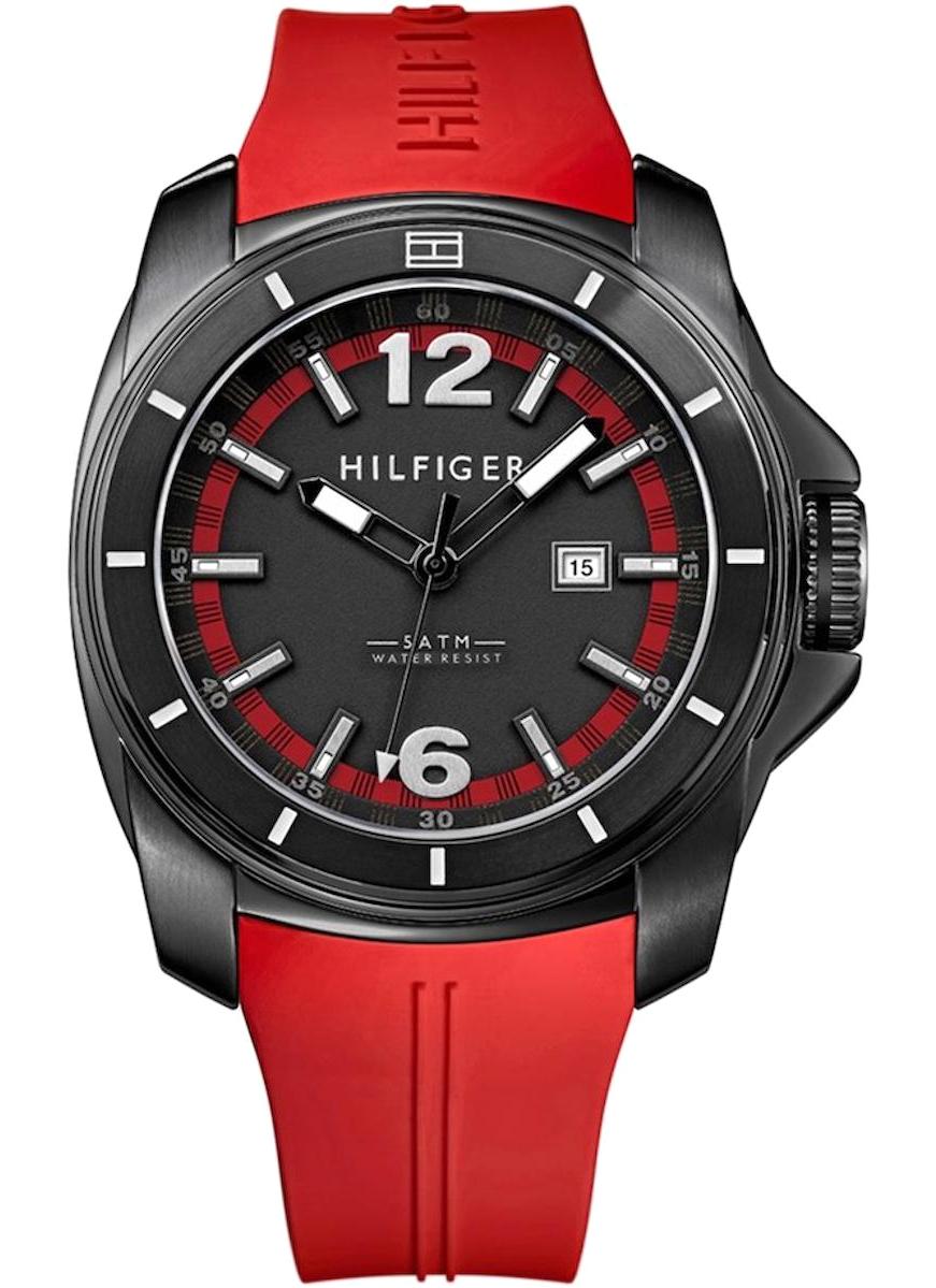 Tommy Hilfiger TH1791112 Takvimli 42 mm Kırmızı Silikon Kordon Analog Erkek Kol Saati