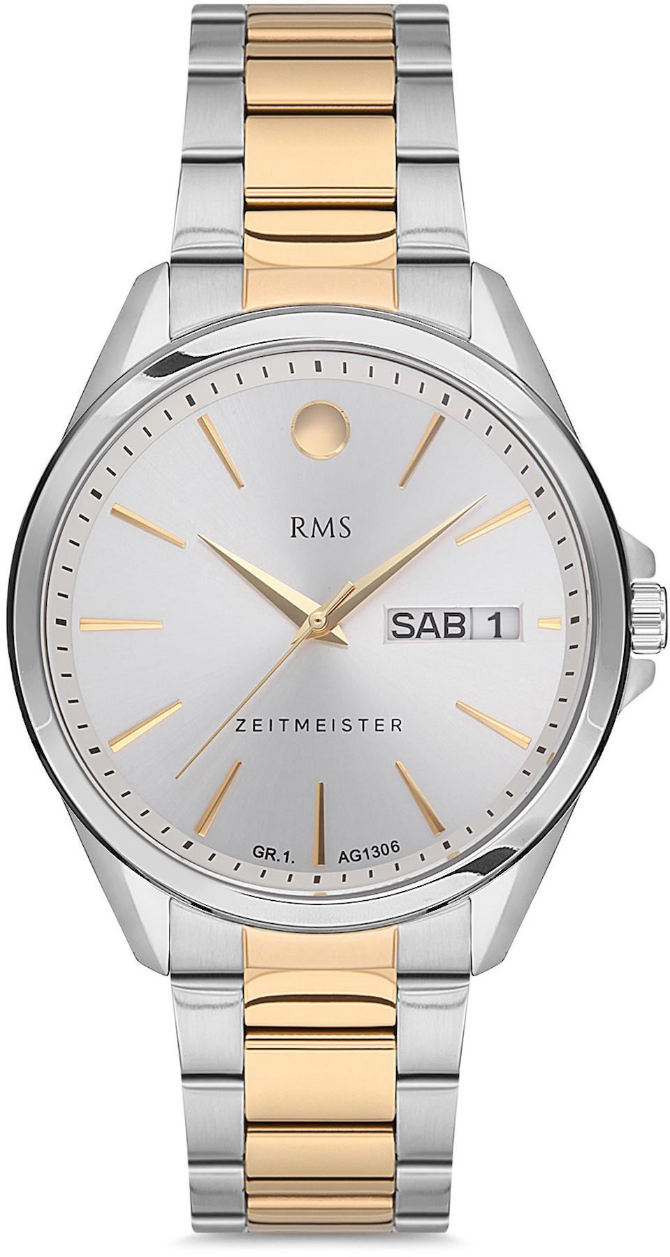 Romanson GR.1.AG1306.04 Takvimli 42 mm Gri-Rose Gold Çelik Kordon Analog Kol Saati