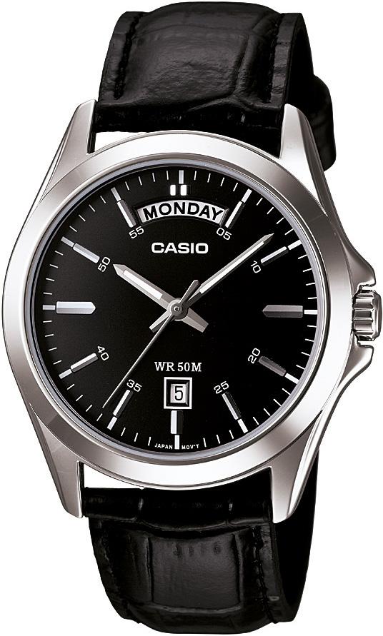 Casio MTP-1370L-1AVDF Takvimli 39.8 mm Siyah Deri Kordon Analog Kol Saati