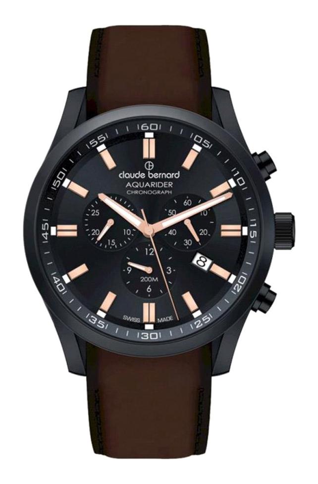 Claude Bernard CB.10222 37NC Takvimli 43 mm Kahverengi Deri Kordon Analog Erkek Kol Saati