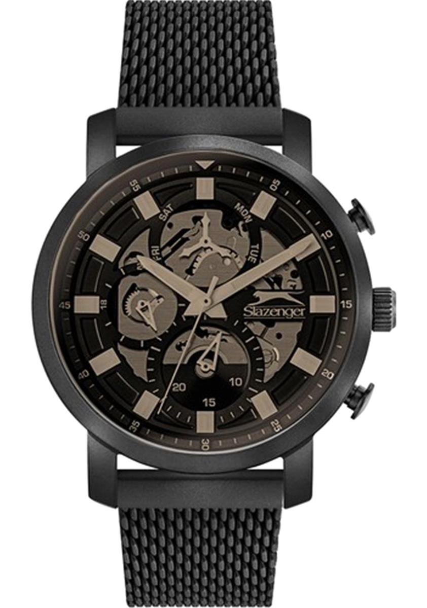 Slazenger SL.09.1797.2.04 Takvimli 45 mm Siyah Çelik Kordon Analog Kol Saati