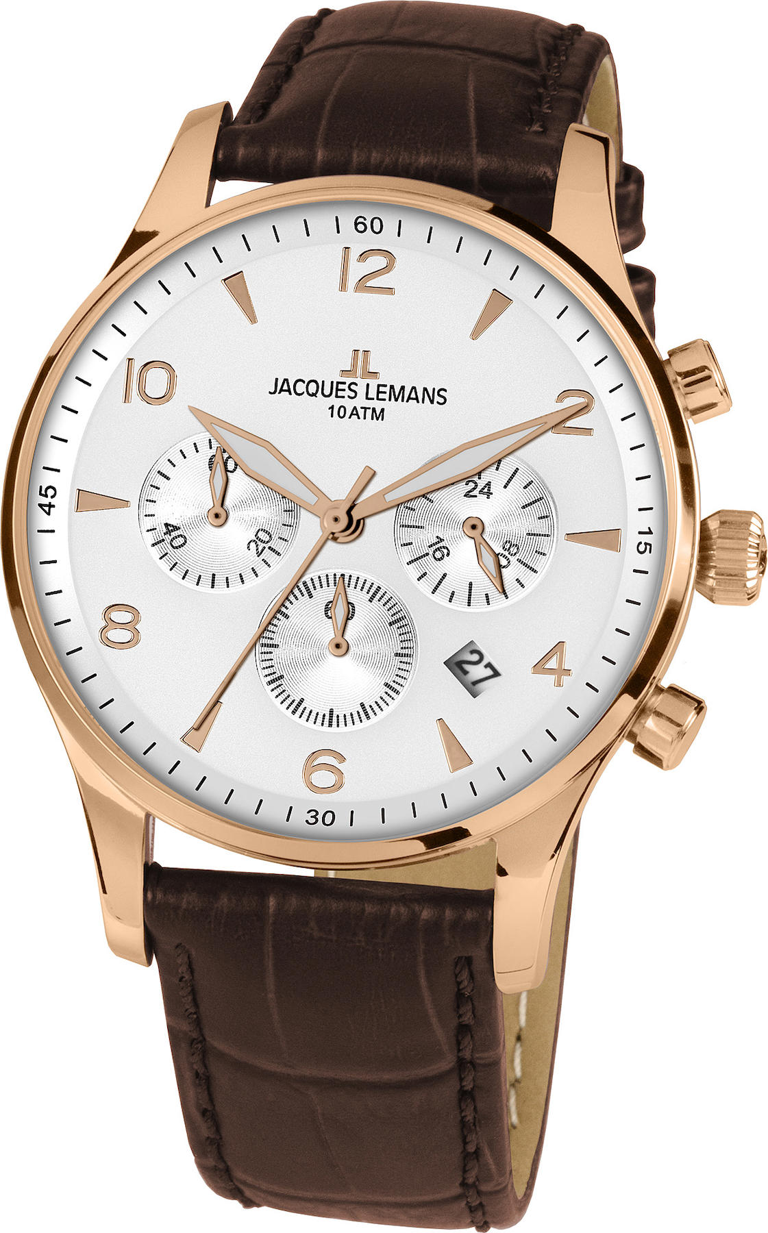 Jacques Lemans LONDON 1-1654.2ZL Takvimli 40 mm Kahverengi Çelik Kordon Analog Erkek Kol Saati