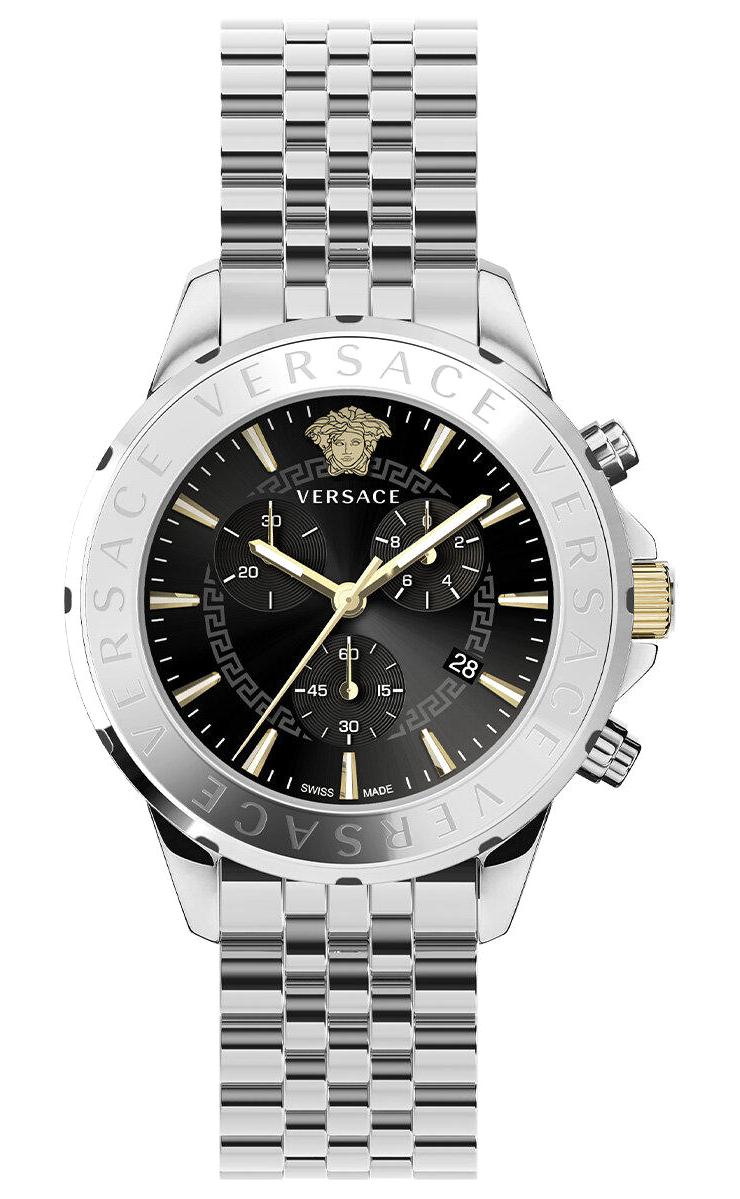 Versace VRSCVEV601523 Takvimli 44 mm Çelik Kordon Analog Erkek Kol Saati