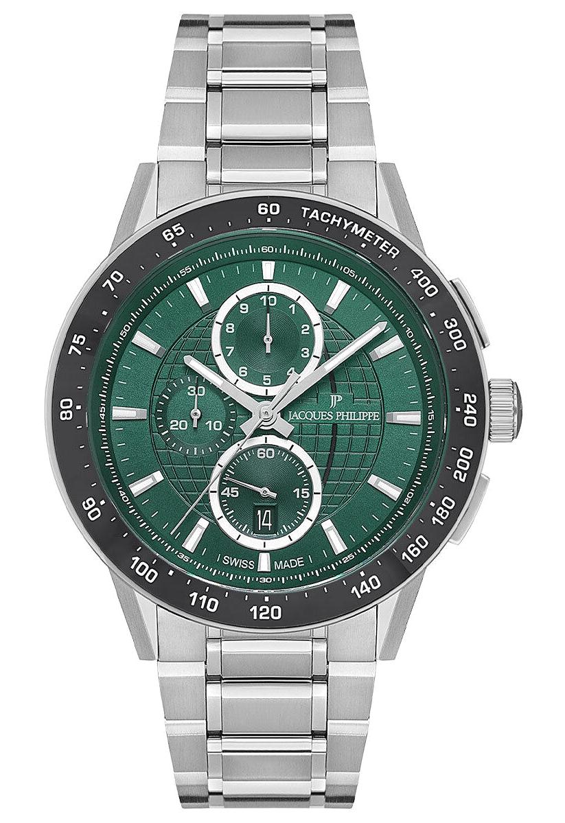 Jacques Philippe JPQGC2813X6 Takvimli 43 mm Çelik Kordon Analog Erkek Kol Saati