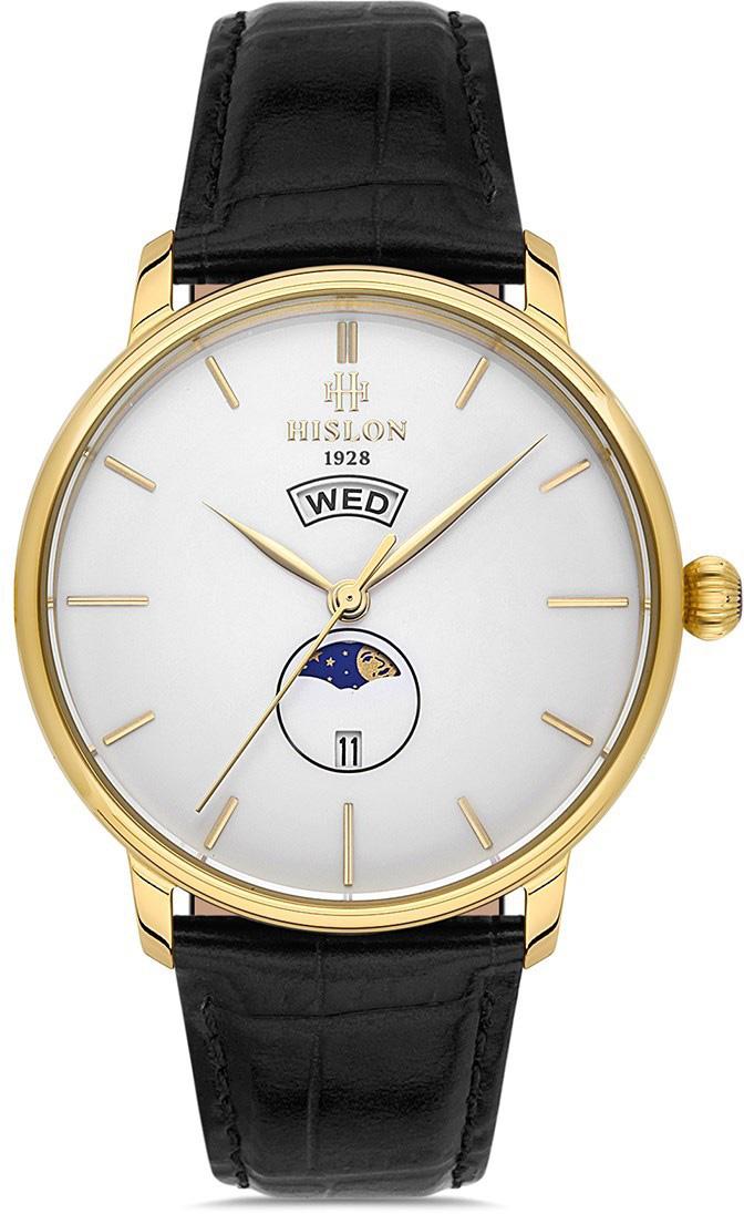 Hislon TM134G-02BG Pusulalı 42 mm Siyah Deri Kordon Analog Kol Saati