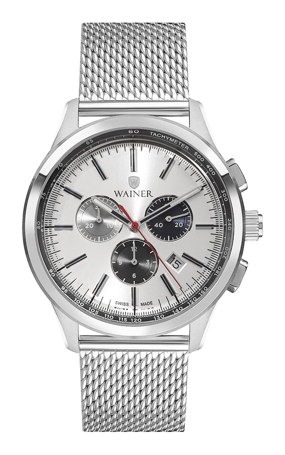 Wainer WA.12340-D Pusulalı Takvimli 44 mm Çelik Kordon Analog Erkek Kol Saati