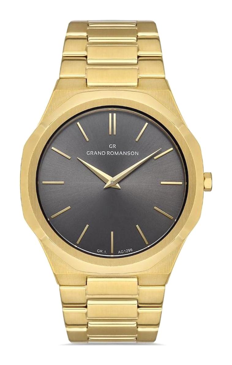 Grand Romanson GR.1.AG1296.11 43 mm Altın Çelik Kordon Analog Erkek Kol Saati
