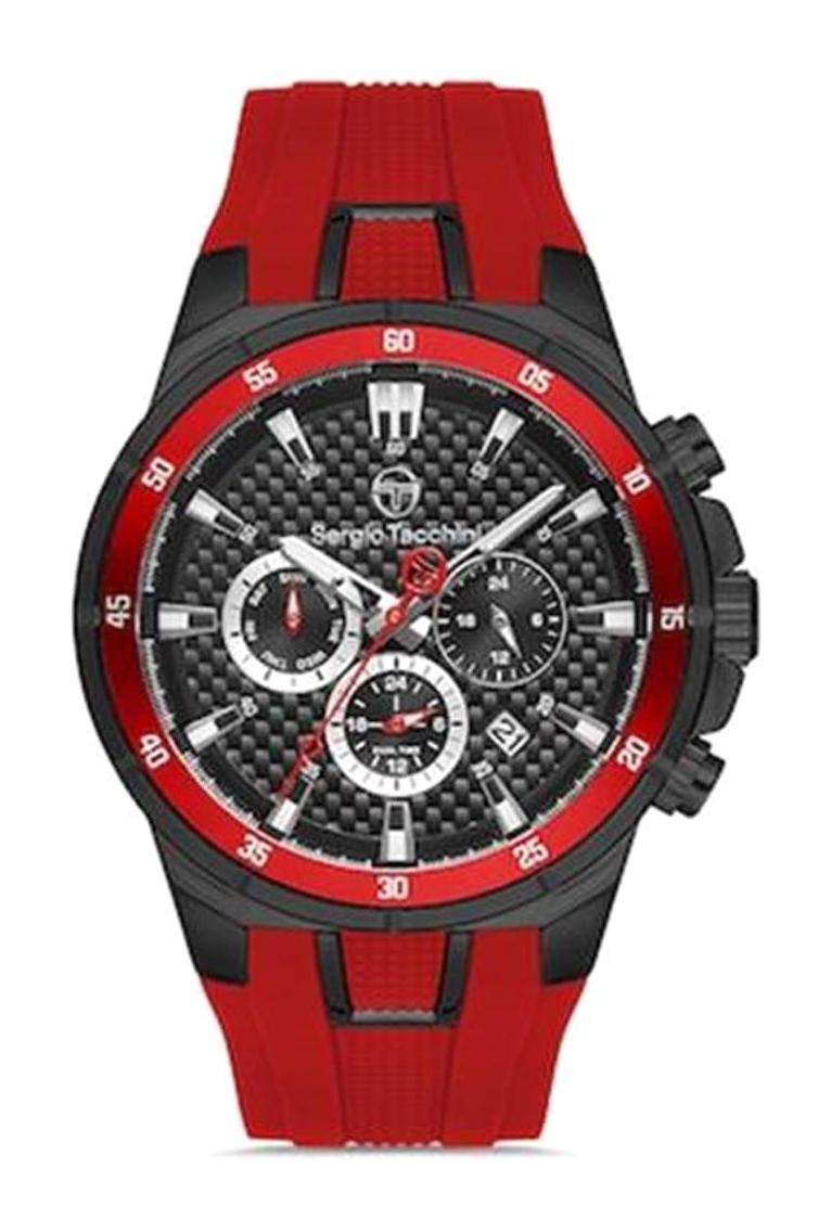 Sergio Tacchini ST.1.10169.6 Takvimli 45 mm Kırmızı Silikon Kordon Analog Erkek Kol Saati