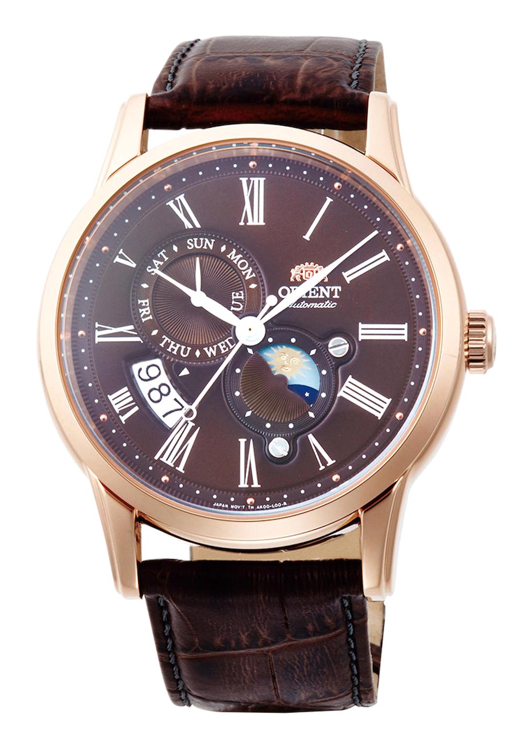 Orient RA-AK0009T10B Takvimli 42 mm Kahverengi Deri Kordon Analog Erkek Kol Saati
