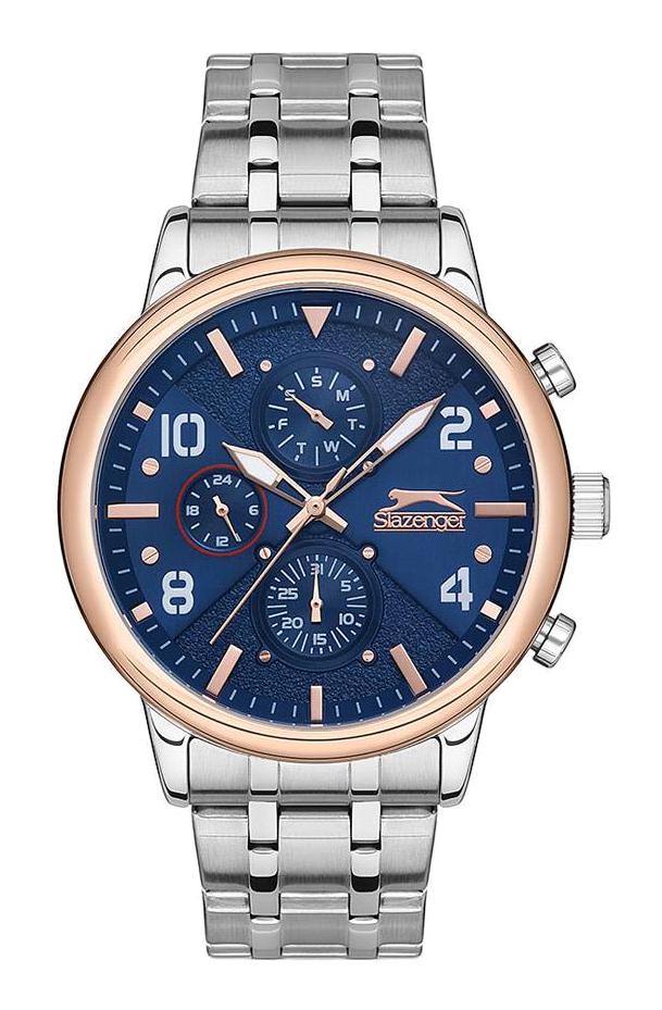 Slazenger SL.09.2046.2.03 Takvimli 46-50 mm Çelik Kordon Analog Erkek Kol Saati