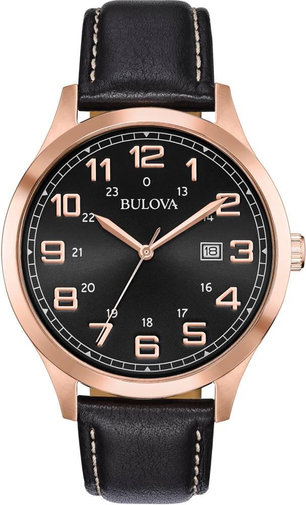Bulova 97B164 Takvimli 42 mm Siyah Deri Kordon Analog Kol Saati