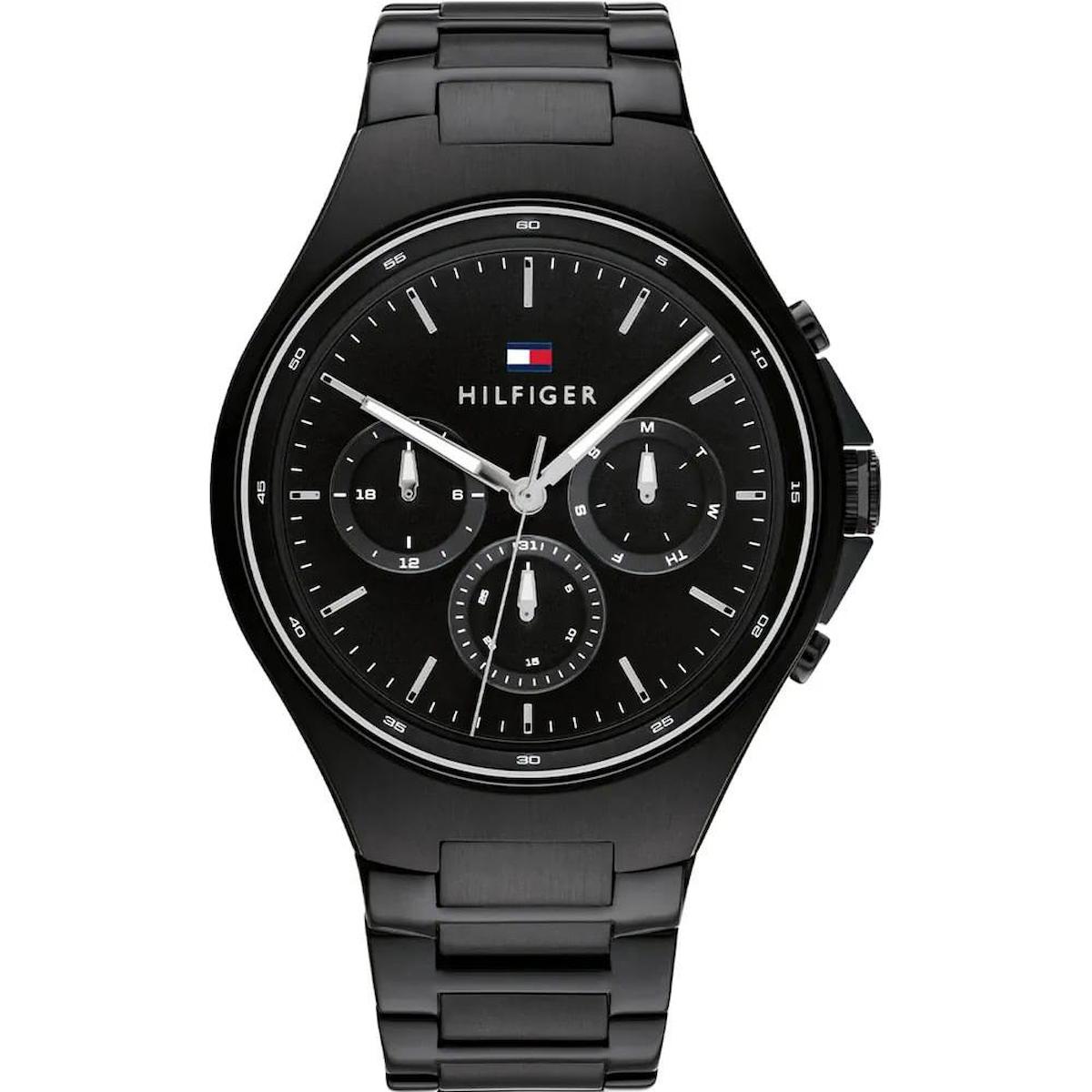 Tommy Hilfiger TH1792055 Takvimli 44 mm Siyah Çelik Kordon Analog Erkek Kol Saati