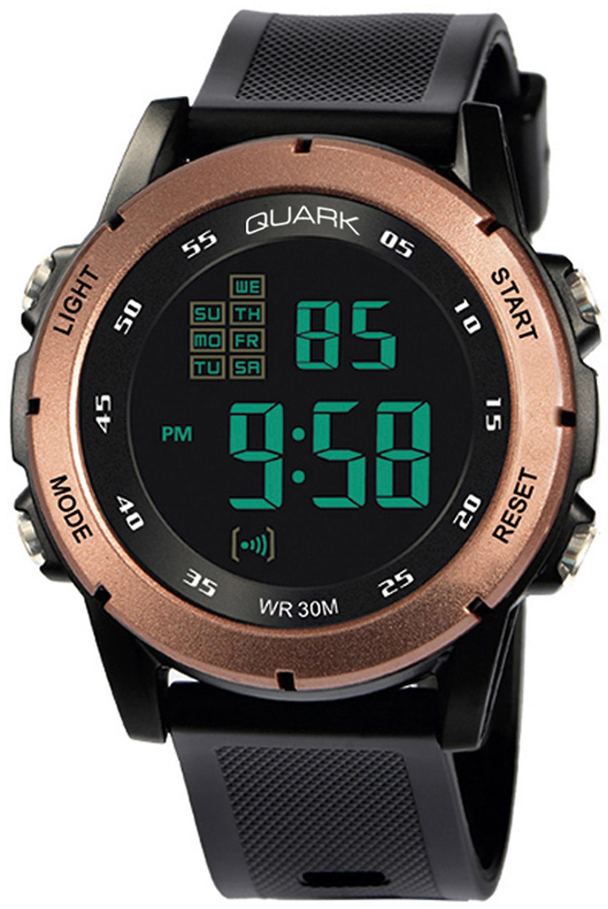 Quark QU-8106GH-3 Takvimli 41 mm Siyah Silikon Kordon Analog Kol Saati