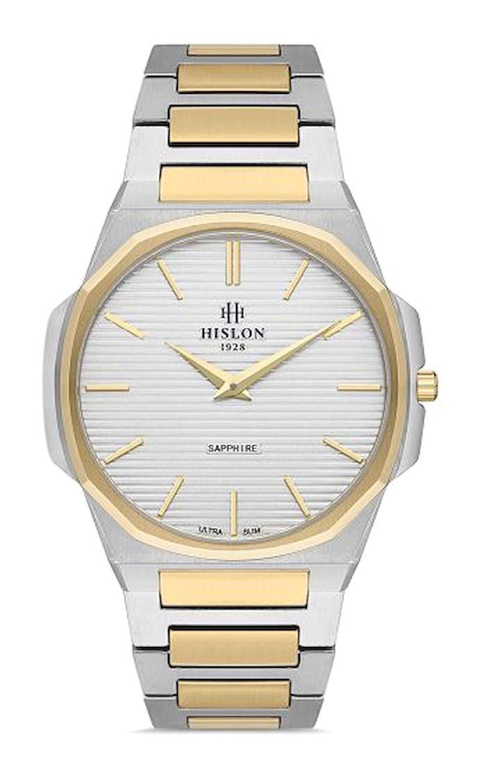 Hislon CL130T-02SG 40 mm Altın-Çelik Kordon Analog Erkek Kol Saati