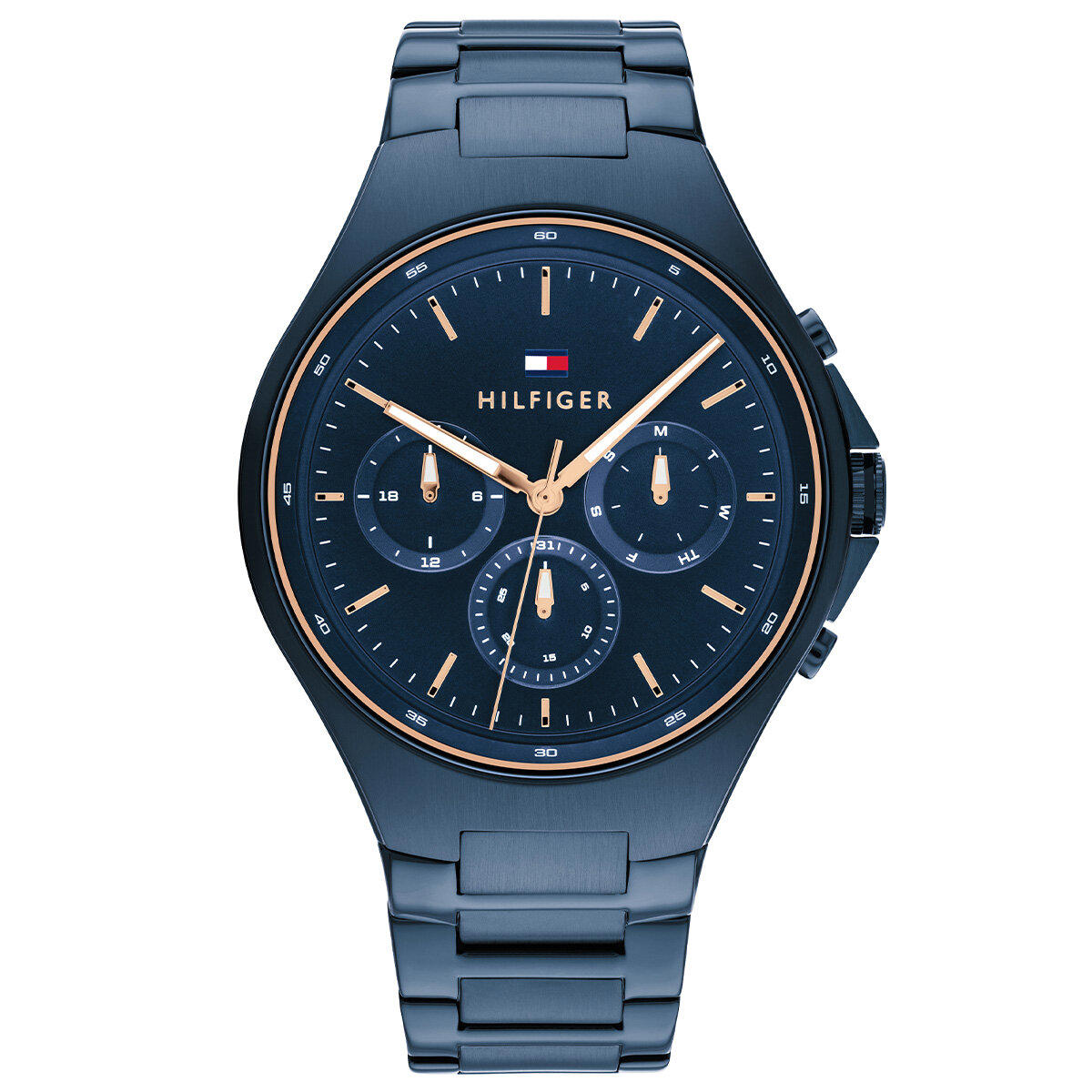 Tommy Hilfiger TH1792058 Takvimli 44 mm Lacivert Çelik Kordon Analog Erkek Kol Saati