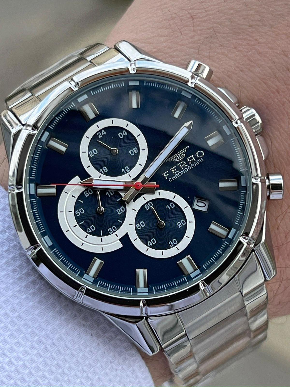 Ferro EFM31461-A3 Su Geçirmez Takvimli 44 mm Çelik Kordon Analog Erkek Kol Saati