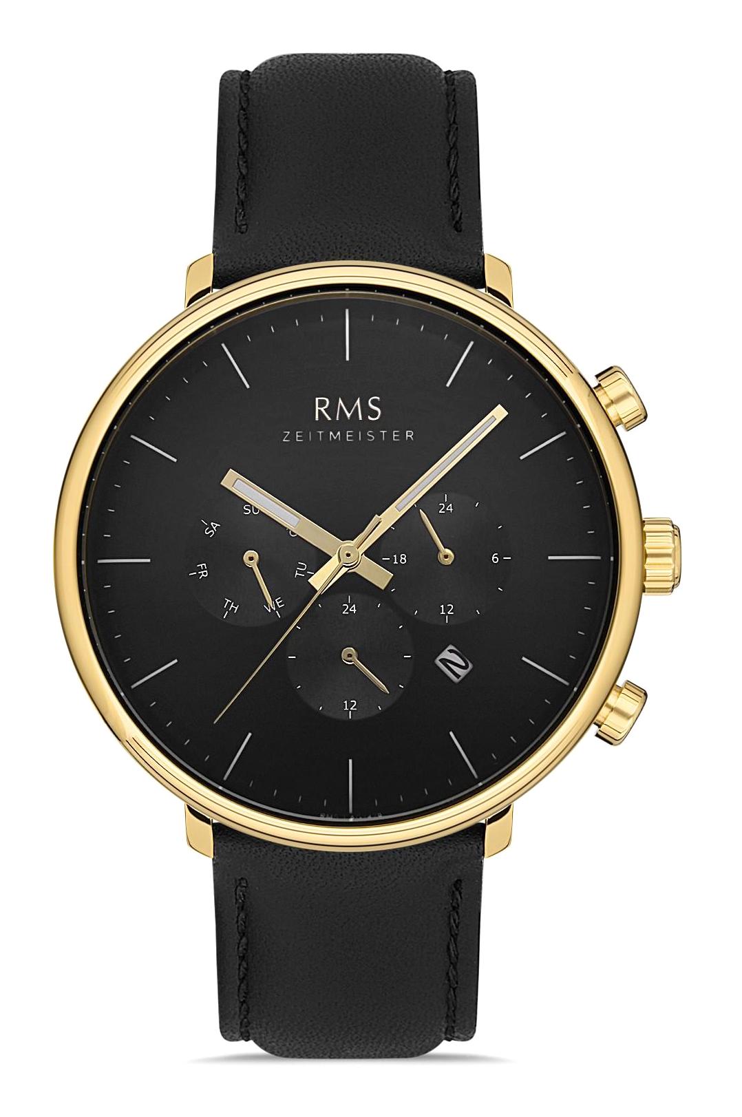 Grand Romanson RMS.1.AG1479.07 Takvimli 44 mm Siyah Deri Kordon Analog Erkek Kol Saati