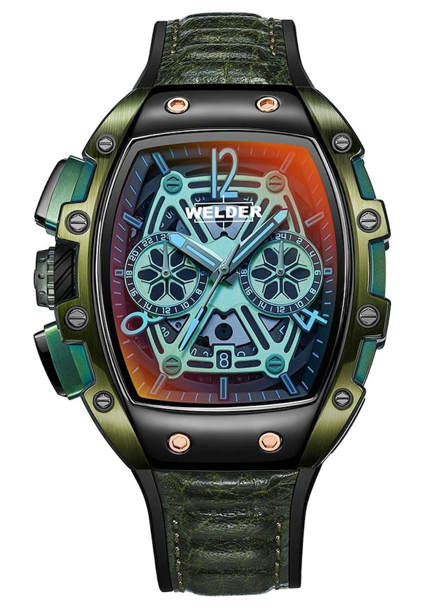 Welder Watch WRM2001-R 44 mm Yeşil Silikon Kordon Analog Erkek Kol Saati