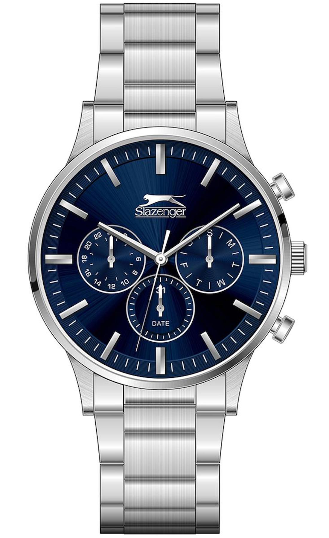Slazenger SL.09.2214.2.01 Takvimli 41-45 mm Metal Kordon Analog Erkek Kol Saati