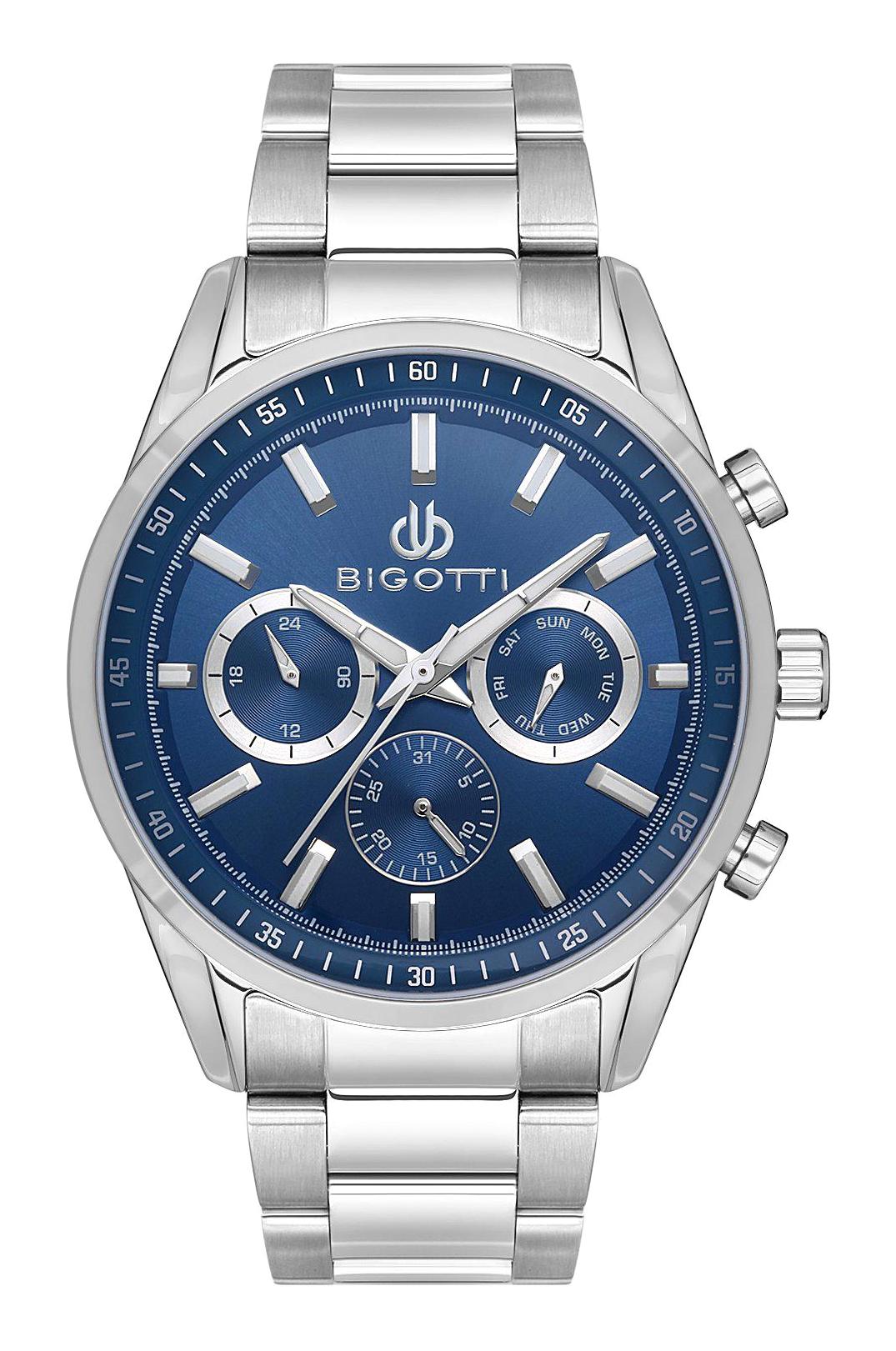 Bigotti BG.1.10472-3 Takvimli 44 mm Çelik Kordon Analog Erkek Kol Saati