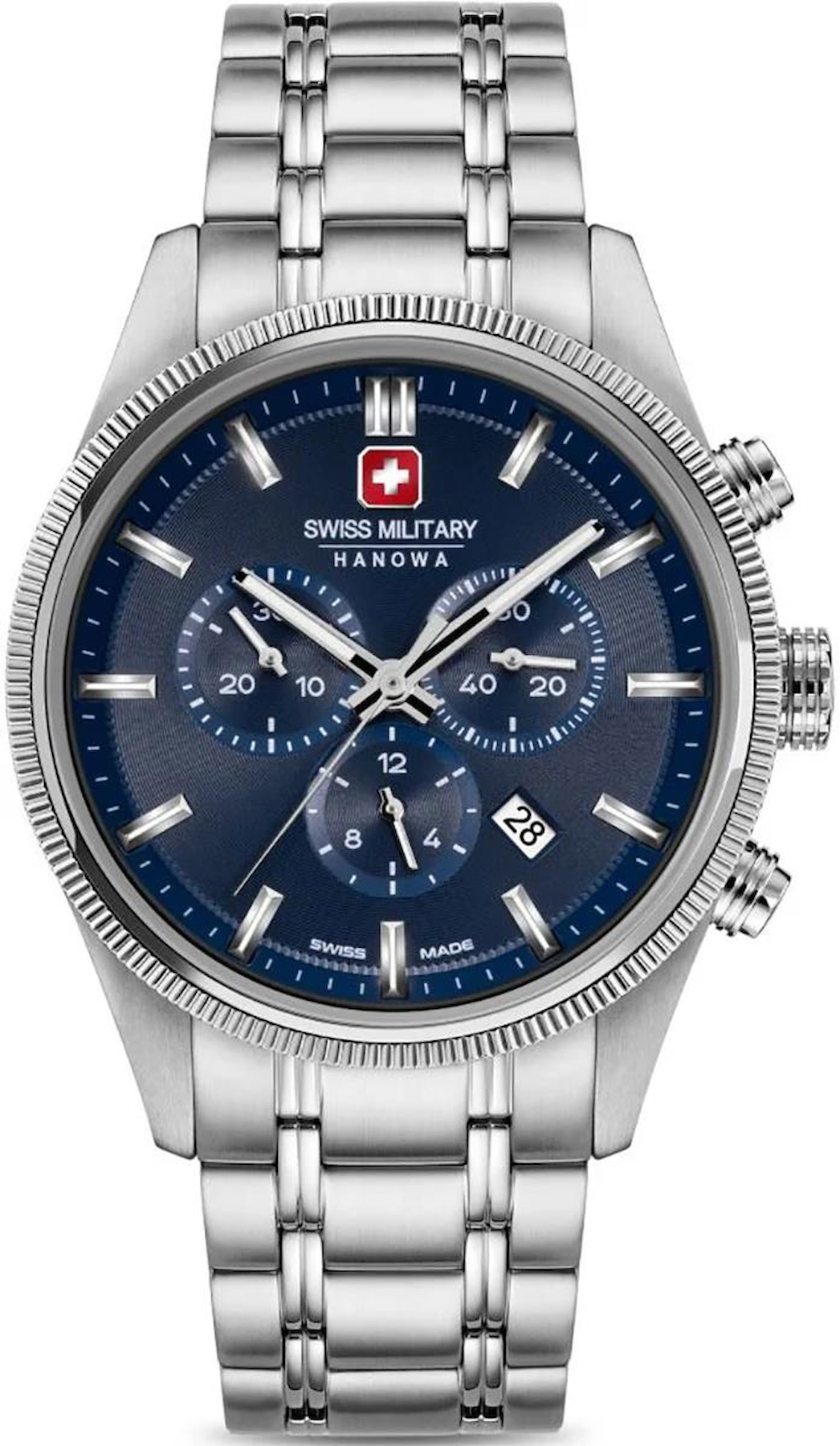 Swiss Military SMWGI0003104 Takvimli 44 mm Çelik Kordon Analog Erkek Kol Saati