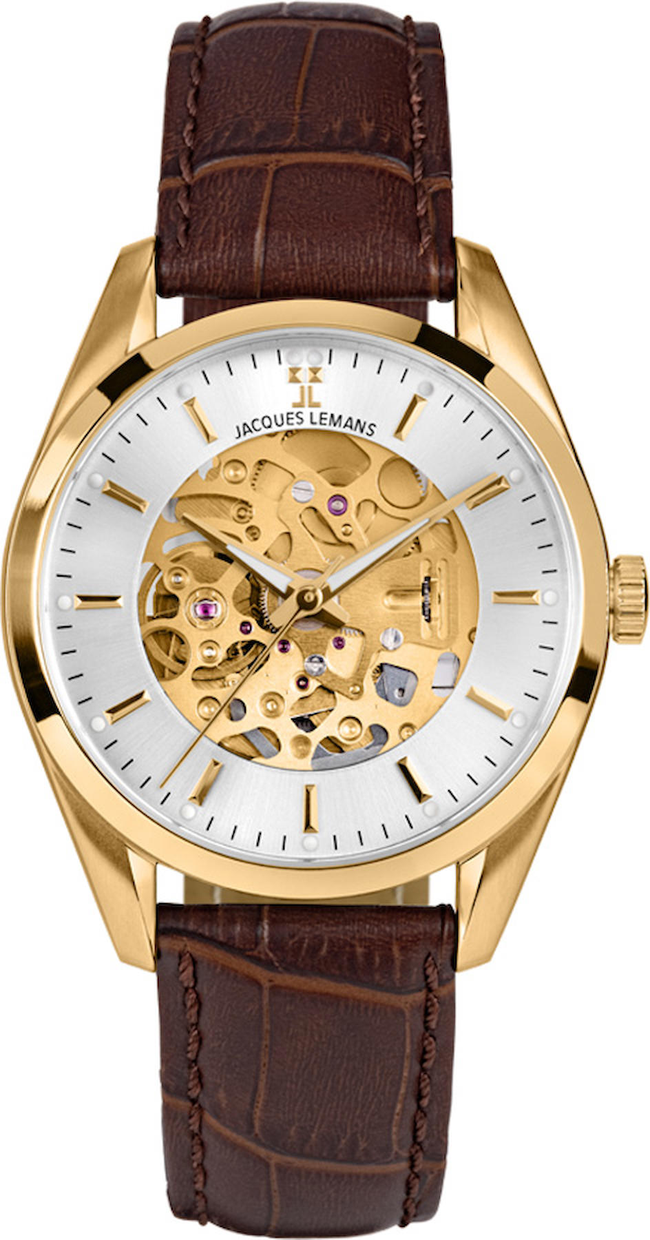 Jacques Lemans 1-2087E 40 mm Kahverengi Deri Kordon Analog Kol Saati