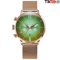 Welder Watch WWRC438 Pusulalı Takvimli 45 mm Altın Çelik Kordon Analog Erkek Kol Saati