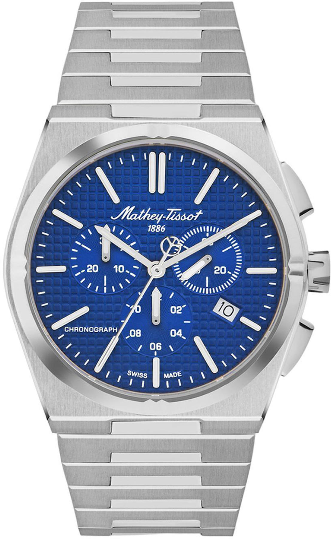 Mathey-Tissot H117CHABU Takvimli 40 mm Çelik Kordon Analog Kol Saati
