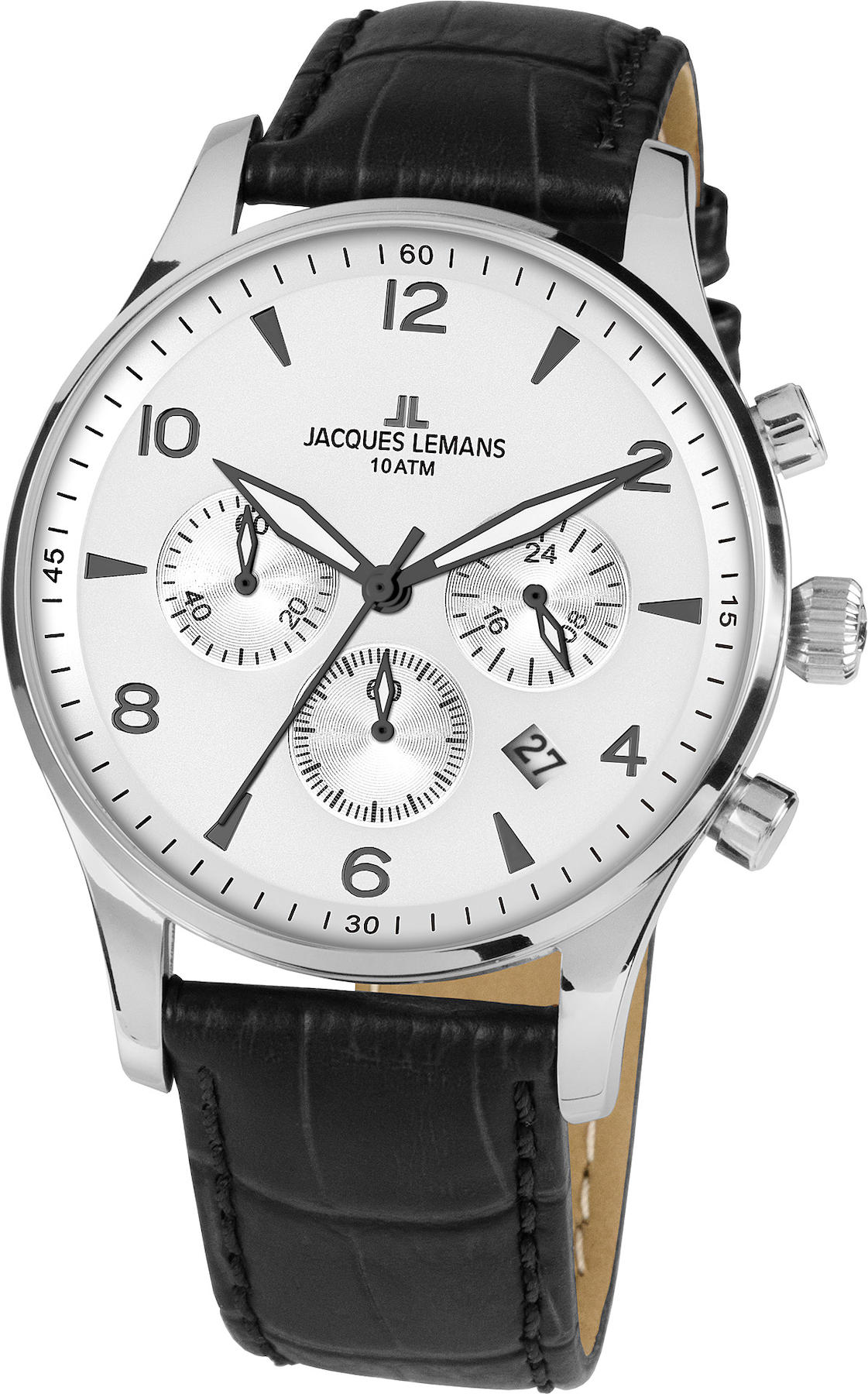 Jacques Lemans LONDON 1-1654.2ZB Takvimli 40 mm Siyah Çelik Kordon Analog Erkek Kol Saati